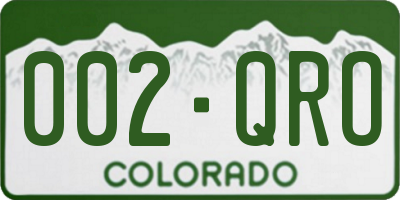 CO license plate 002QRO