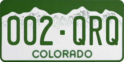 CO license plate 002QRQ