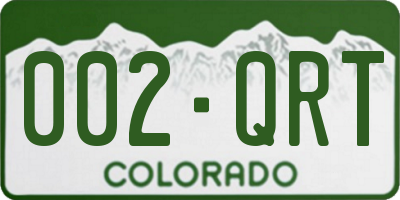 CO license plate 002QRT