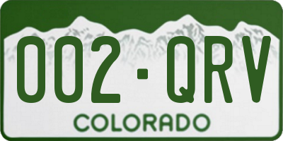 CO license plate 002QRV