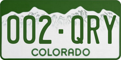 CO license plate 002QRY