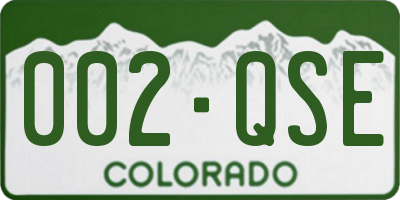 CO license plate 002QSE