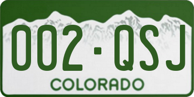 CO license plate 002QSJ