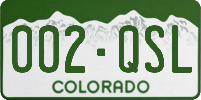 CO license plate 002QSL