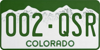 CO license plate 002QSR