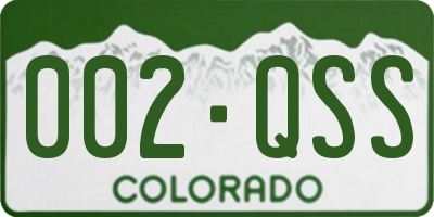 CO license plate 002QSS