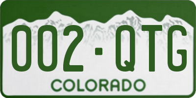 CO license plate 002QTG