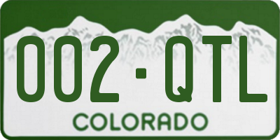 CO license plate 002QTL