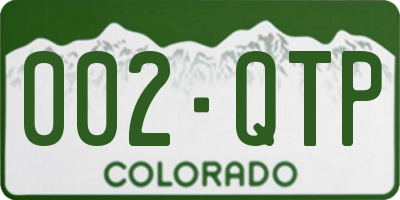 CO license plate 002QTP