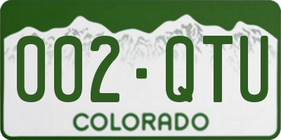 CO license plate 002QTU