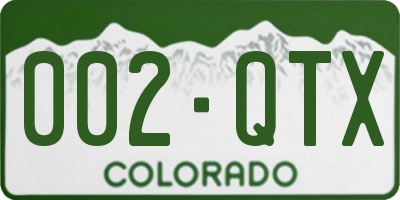 CO license plate 002QTX