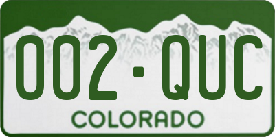 CO license plate 002QUC