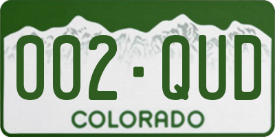CO license plate 002QUD