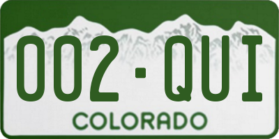 CO license plate 002QUI