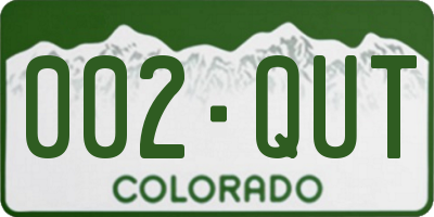 CO license plate 002QUT