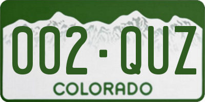 CO license plate 002QUZ