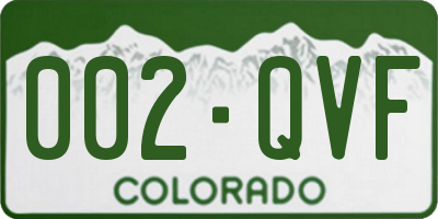 CO license plate 002QVF