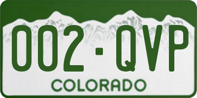CO license plate 002QVP