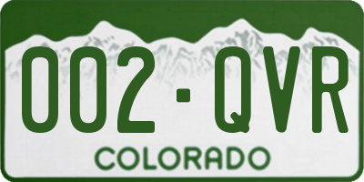 CO license plate 002QVR