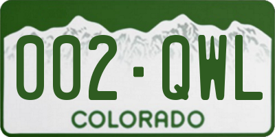CO license plate 002QWL