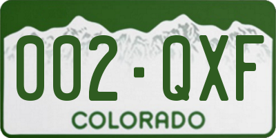 CO license plate 002QXF