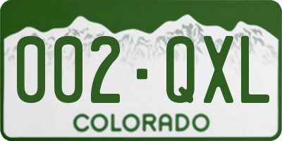 CO license plate 002QXL