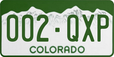 CO license plate 002QXP