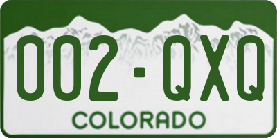 CO license plate 002QXQ