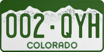CO license plate 002QYH