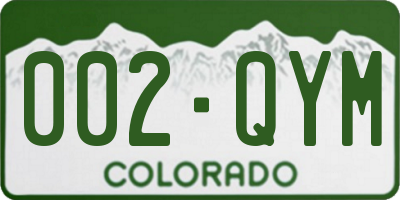CO license plate 002QYM
