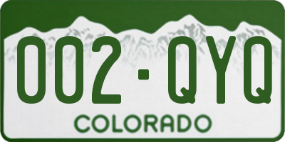 CO license plate 002QYQ