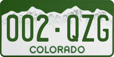 CO license plate 002QZG