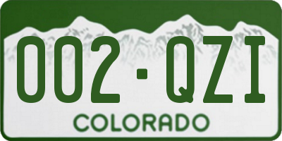 CO license plate 002QZI