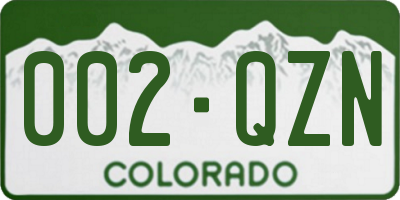 CO license plate 002QZN