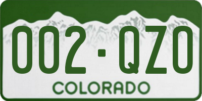 CO license plate 002QZO