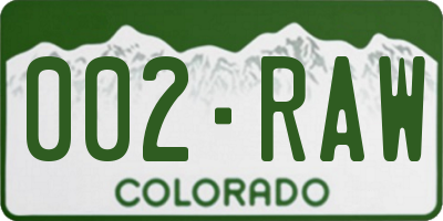 CO license plate 002RAW