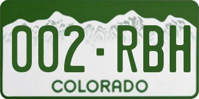 CO license plate 002RBH