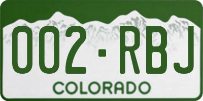 CO license plate 002RBJ