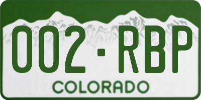 CO license plate 002RBP