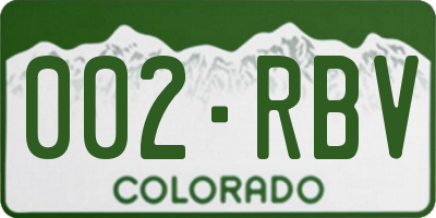 CO license plate 002RBV