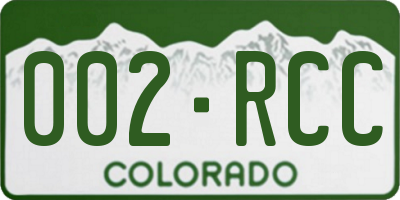 CO license plate 002RCC