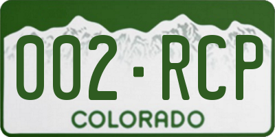 CO license plate 002RCP
