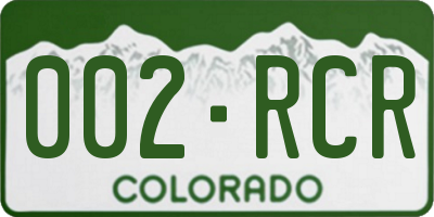 CO license plate 002RCR