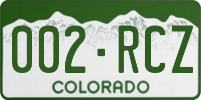 CO license plate 002RCZ