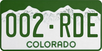CO license plate 002RDE