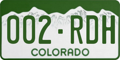 CO license plate 002RDH