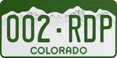 CO license plate 002RDP