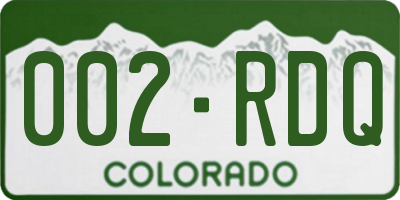 CO license plate 002RDQ
