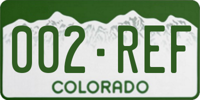CO license plate 002REF