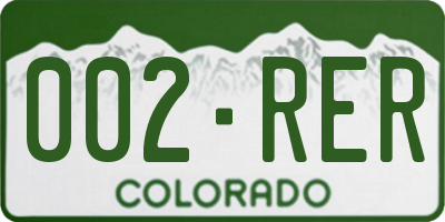 CO license plate 002RER